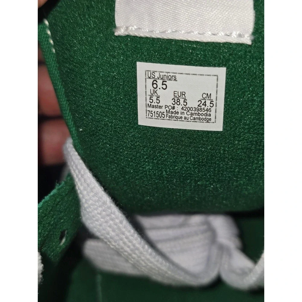 NWB Vans Knu Skool Suede Youth‎ Green Pink Skate Shoes Size 6.5